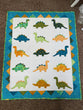 Dino Roar quilt kit 44”x53” crib kit baby boy greens orange blue aqua