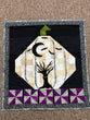 Haunted Pumpkin Wallhanging with spooky tree and bats applique 28x30”