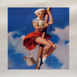 Sailor Climbing Pin Up Girl Printed Fabric Panel