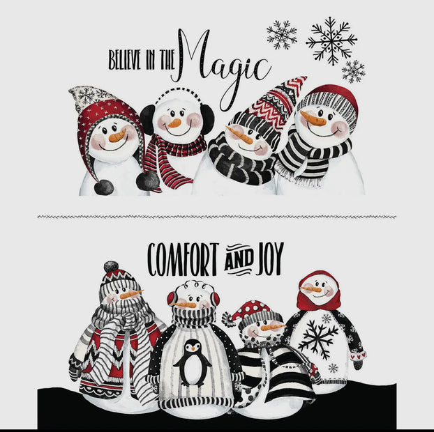 Frosty comfort and Joy panels 2 for 1 snowman panels winter theme ...