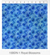 Royal blossoms in the beginnings fabric by Jason Yenter | Blooming night and day