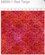 Red twigs in the beginnings fabric by Jason Yenter | blooming night and day