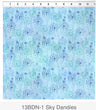 Sky dandies in the beginnings fabric by Jason Yenter | Blooming night and day