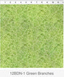 Green branches in the beginnings fabric by Jason Yenter | Blooming night and day