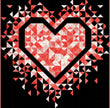 Exploding Hearts by Slice of Pi Quilt kit 72”