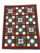 Christmas 3 yard plus 4 patch variation pre cut quilt kit 43”c56”
