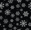 Camelot black and white snowflakes small print