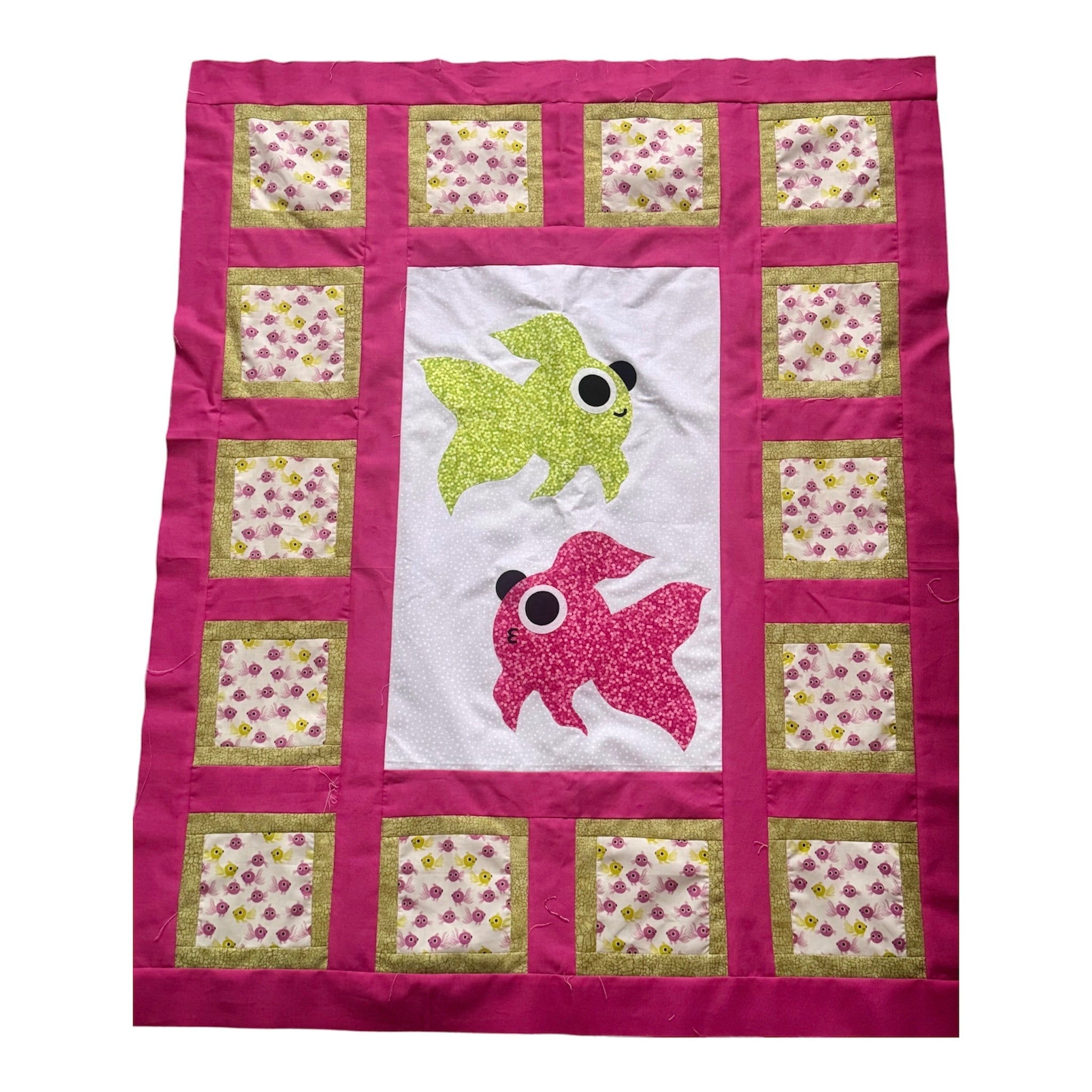 Moda Pink fish, Green fish pre cut Applique quilt kit 32x42 – Sewsalot ...