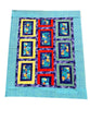 Peacock Blossom Snap Shot quilt kit top and pattern with binding