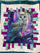 Hoot Owl # 1 Art quilt pre cut kit complete kit pattern top back binding with Crystals