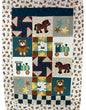 Trains, teddy bears horses baby boy Applique quilt kit