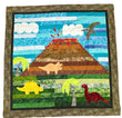 Dinosaur roar with volcano Applique quilt kit 53.5” square lap quilt