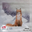 Fox Winter Snowing Christmas Printed Fabric Panel