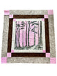 Water color  Hazy Woods wall hanging pre cut quilt kit complete top binding backing 34.5”x36”