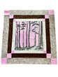 Water color Hazy Woods wall hanging pre cut quilt kit complete top binding backing 34.5”x36”